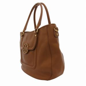 TORY BURCH ハンドバッグ 2WAY トート レザー ロゴ金具 茶 ブラウン /FF GY18