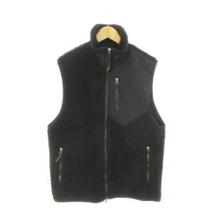 PENDLETON ベスト フリース ボア スタンドカラー ダブルジップ チーフジョセフ オルテガ ネイティブ柄 M 黒 ブラック