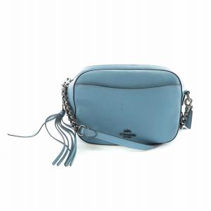 カメラバッグ ショルダー 斜め掛け ペブル レザー ロゴ タッセル 青 ブルー 29411 GY18 /MQ