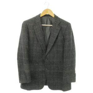 ヴィンテージ テーラードジャケット ウール チェック柄 170AB5 グレー
