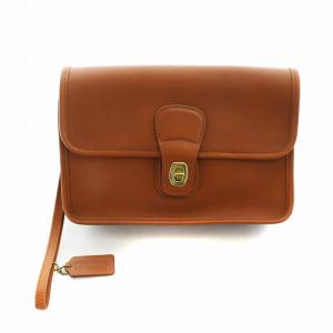 オールドコーチ クラッチバッグ セカンドバッグ レザー ゴールド金具 ロゴ 茶 ブラウン 9832 GY18