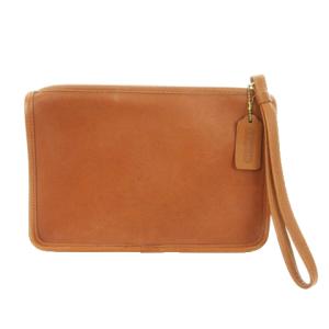 オールドコーチ セカンドバッグ ポーチ グローブレザー 本革 スクエア ストラップ ゴールド金具 茶 ブラウン