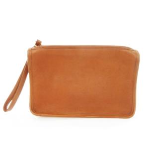 COACH オールドコーチ セカンドバッグ ポーチ グローブレザー 本革 スクエア ストラップ ゴールド金具 茶 ブラウン