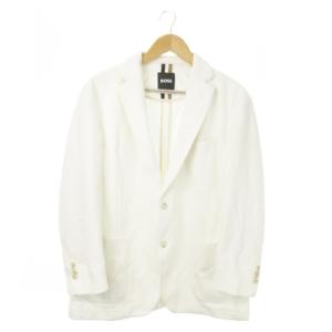 テーラードジャケット ストレッチ 無地 シンプル 52 XL 白 ホワイト