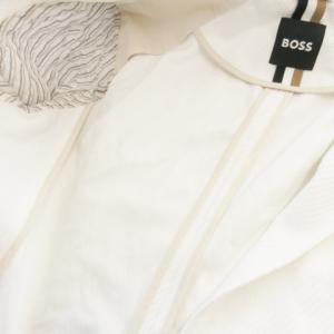 HUGO BOSS テーラードジャケット ストレッチ 無地 シンプル 52 XL 白 ホワイト