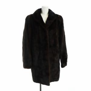 Charme Blanc 銀サガ 毛皮コート ミンクファー ミドル 長袖 総裏地 大きいサイズ 15 XL