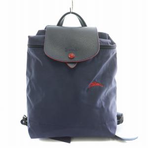ルプリアージュ リュックサック デイパック ナイロン レザー ロゴ 紺 ネイビー 1699619556