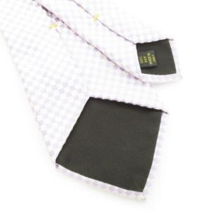 LOUIS VUITTON ネクタイ ワイドタイ シルク 絹 ギンガムチェック ロゴ 紫 パープル