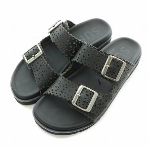 SUNNY SALA サラ サンダル カットワーク レザー ベルト 38 黒 ブラック /BB MT GY11