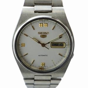 5 ファイブ 腕時計 ウォッチ 自動巻き デイデイト 白文字盤 シルバー色 7009-3130 GY11