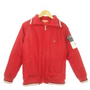SPORT ダウンジャケット ブルゾン ジップアップ ワンポイント ロゴ 2 M 赤 レッド /AO11