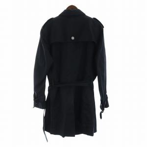 BLACK LABEL CRESTBRIDGE トレンチコート 長袖 ロング 裏地チェック柄 総裏地 ロゴ ダブル ベルト ジレ ライナー付き LL 紺