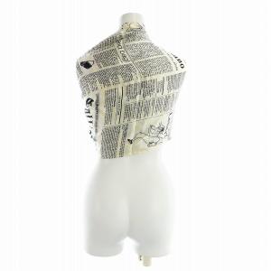 John Galliano 大判 ストール ニュースペーパー ホワイト