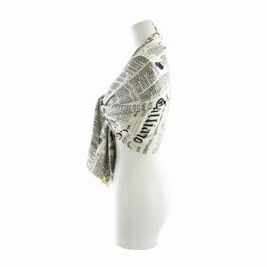 John Galliano 大判 ストール ニュースペーパー ホワイト