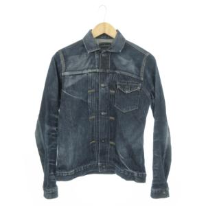 デニムジャケット Gジャン ジージャン 1stタイプ ウォッシュ加工 月桂樹 S 紺 ネイビー /MN9