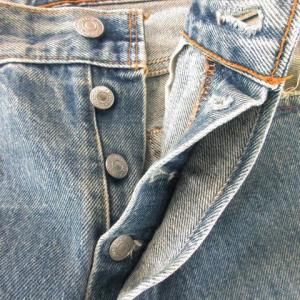 Levi's 501xx 98年製 刻印524 デニムパンツ ストレート ボタンフライ ダメージ加工