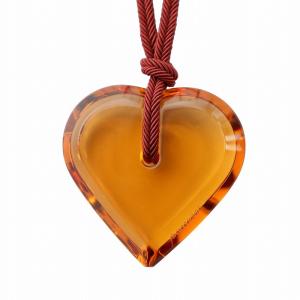 ネックレス アクセサリー ペンダント クリスタル ハート ロング オレンジ 赤 レッド GY18 /MQ