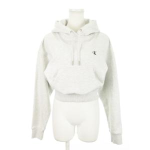 パーカー プルオーバー スウェット トレーナー 長袖 ショート丈 ロゴ 裏毛 小さいサイズ XS グレー