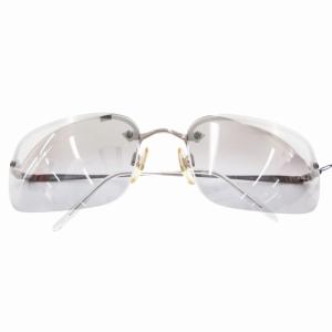 タグ付き サングラス メガネ 眼鏡 アイウェア ロゴ スクエア 6017 120 黒 ブラック シルバーカラー