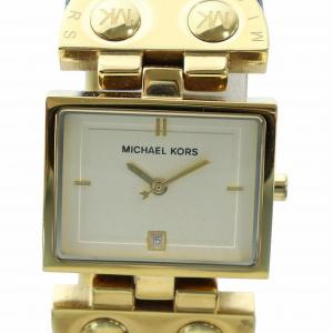 腕時計 ウォッチ クォーツ デイト スクエア レザーベルト ゴールド色 黒 ブラック MK-2113 GY18