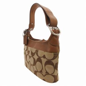 COACH ショルダーバッグ 肩掛け キャンバス レザー シグネチャー 茶 ブラウン F13359