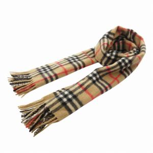 ヴィンテージ マフラー ノバチェック カシミア100％ ベージュ