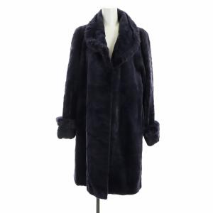 銀サガ 毛皮コート シェアードミンクファー カラーミンク 長袖 ロング 総裏地 F 紫 GY18 /MQ
