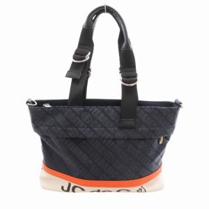 CASTELBAJAC スポーツ SPORT 2WAY ショルダーバッグ ハンド ロゴ 総柄 レザー 切替 ナイロン 紺 ネイビー