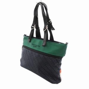 CASTELBAJAC スポーツ SPORT 2WAY ショルダーバッグ ハンド ロゴ 総柄 レザー 切替 ナイロン 紺 ネイビー