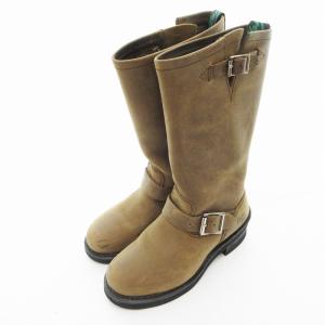 エンジニアブーツ ライダース 本革 レザー UK4 ダークブラウン /UO GY18