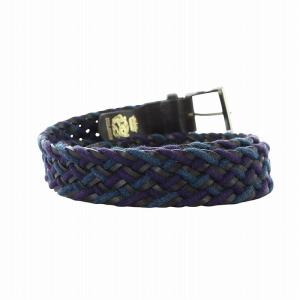 Paul Smith COLLECTION ベルト レザー 編み込み ロゴ 青 ブルー 紫 GY11
