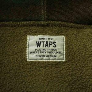 WTAPS 15AW パーカー スウェット 長袖 プルオーバー 迷彩柄 カモフラ 総柄 ロゴ M カーキ 152ATDT-CSM04S