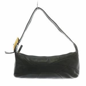 Max Mara ハンドバッグ ワンショルダー レザー ゴールド金具 黒 ブラック /XZ GY18
