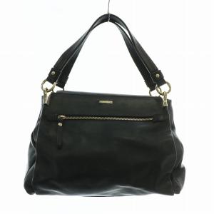 ハンドバッグ ミニボストンバッグ レザー ロゴ ゴールド金具 黒 ブラック /XZ GY18