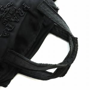 PRADA ハンドバッグ ミニボストン ビーズロゴ ナイロン タッセル 黒 ブラック GY18 /MQ