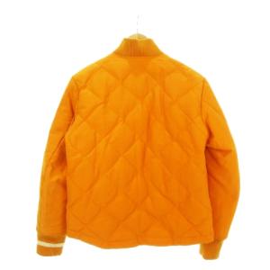Paul Smith JEANS ダウンジャケット ブルゾンジャケット キルティング ジップアップ ライン ロゴ L オレンジ
