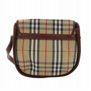 BURBERRY LONDON ショルダーバッグ ノバチェック レザー キャンバス ロゴ 茶 ブラウン GY18 /MQ
