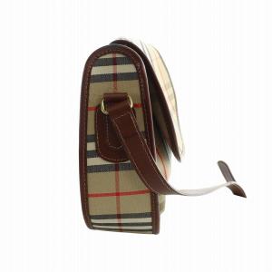 BURBERRY LONDON ショルダーバッグ ノバチェック レザー キャンバス ロゴ 茶 ブラウン GY18 /MQ