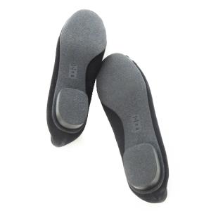 DIANA バレエシューズ フラットシューズ スエード 切替 リボン 24.0cm 黒 ブラック /CK16 GY11