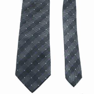 PAUL SMITH ネクタイ レギュラータイ ドット柄 水玉 レジメンタル 絹 シルク グレー GY18 /MQ