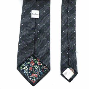 PAUL SMITH ネクタイ レギュラータイ ドット柄 水玉 レジメンタル 絹 シルク グレー GY18 /MQ