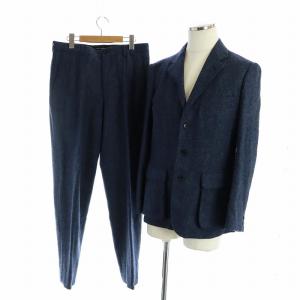 セットアップ 上下 moon社 テーラードジャケット パンツ ジップフライ ロゴ 総裏地 長袖 シングル