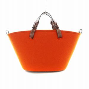 ANYA HINDMARCH EYES フェルトトートバッグ オレンジ ブラウン