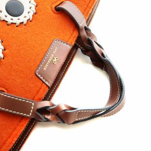 ANYA HINDMARCH EYES フェルトトートバッグ オレンジ ブラウン
