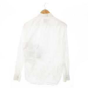 PAUL SMITH 長袖シャツ コットン グラフィックプリント チェリー バラ ブルーローズ 袖裏花柄 金ボタン M 白 ホワイト