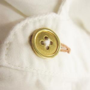 PAUL SMITH 長袖シャツ コットン グラフィックプリント チェリー バラ ブルーローズ 袖裏花柄 金ボタン M 白 ホワイト