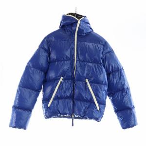 ダウンジャケット 長袖 ジップアップ フルジップ ロゴ フード 50 L 青 ブルー GY18 /MQ