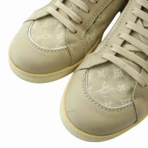 LOUIS VUITTON スニーカー キャンバス レザー ローカット モノグラム ミニラン 総柄 ロゴ 35.5 23cm ベージュ