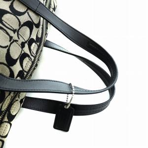 COACH ハンドバッグ ショルダー 2WAY キャンバス レザー シグネチャー ロゴ 黒 ブラック グレー F31841 GY18