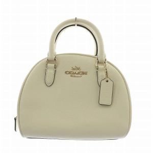 シドニー サッチェル ハンドバッグ ショルダー ミニ 2WAY レザー ロゴ ゴールド金具 白 ホワイト CA202